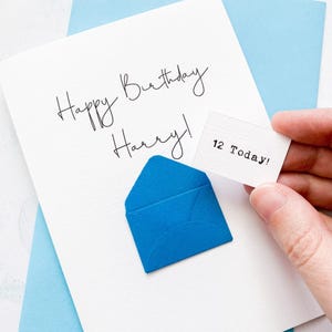 Carte de 12e anniversaire, 12 ans, personnalisée, n'importe quel nom, carte d'anniversaire pour garçon, jolie carte d'anniversaire, carte faite main, carte 3D, anniversaire de fils