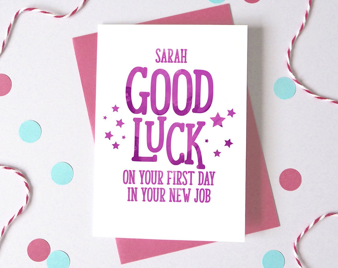 Good Luck Card, New Job Card, Personalised Card, Good Luck New Job