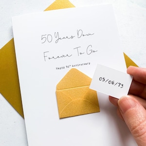 Carte du 50e anniversaire, 50 ans plus tard, carte d'anniversaire de mari, carte d'anniversaire de petit ami, carte d'anniversaire pour femme, personnalisée