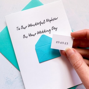 À notre neveu le jour de son mariage, carte de mariage pour neveu, carte pour couple, carte de mariage, carte de félicitations, pour elle