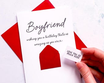 Personalised Birthday Card for Boyfriend: Romantic Handmade Keepsake