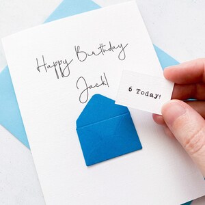 Carte du 6e anniversaire, 6 ans, personnalisée, tous les noms, carte d'anniversaire pour garçon, jolie carte d'anniversaire, carte faite main, carte 3D, anniversaire de fils