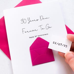 Carte 30e anniversaire, 30 ans plus tard, carte d'anniversaire de mari, carte d'anniversaire de petit ami, carte d'anniversaire pour femme, personnalisée