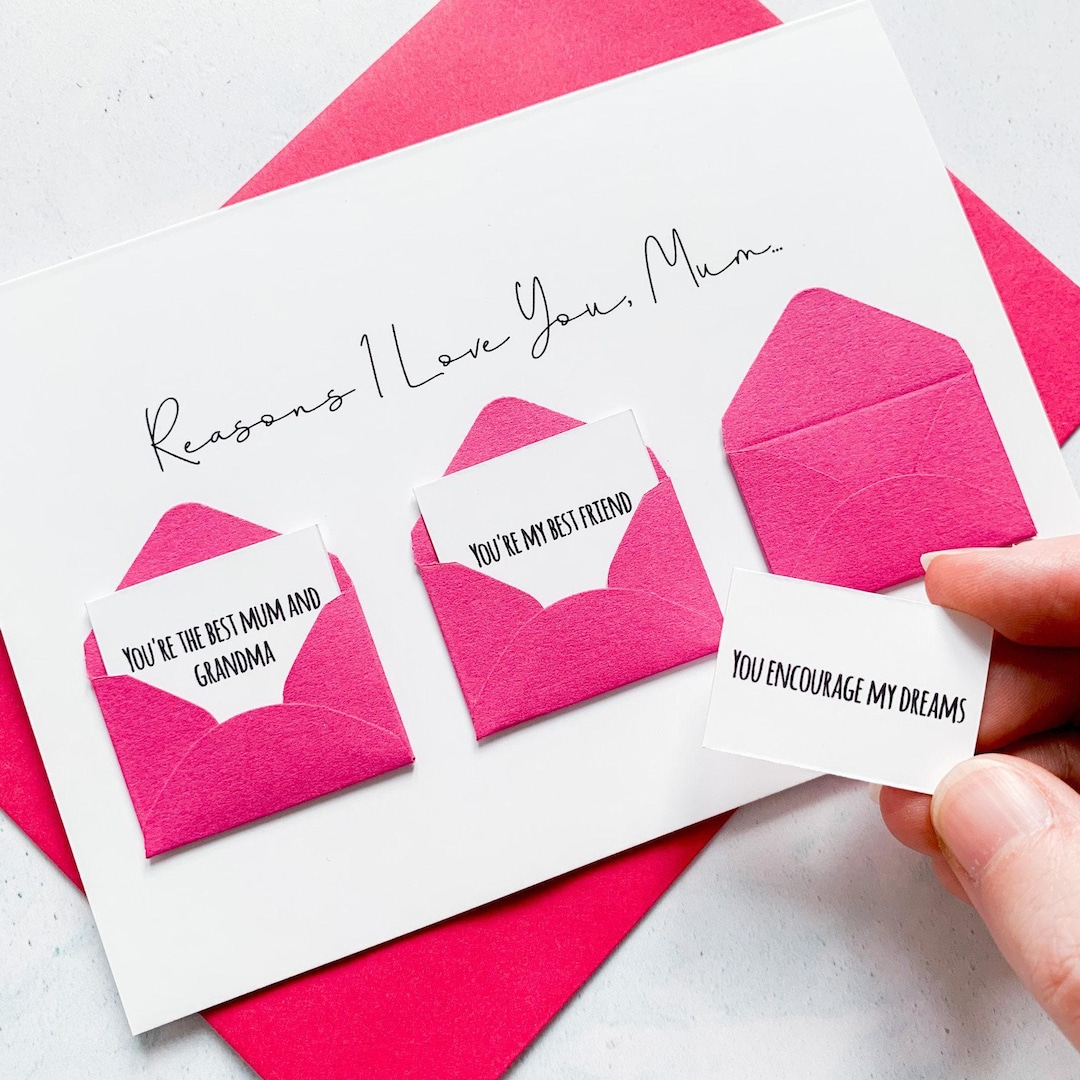 Personalised Reasons I Love You Mum Card, Mum Mother's Day Card, Card ...