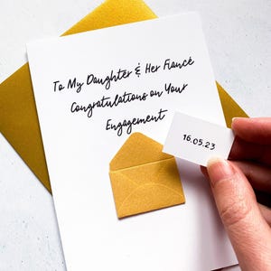 À ma fille et à sa fiancée, carte de félicitations, carte de fiançailles, félicitations pour vos fiançailles, carte pour fils, carte pour couple