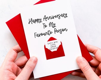 Favourite Person Anniversary Card, Husband Anniversary Card, Boyfriend Anniversary Card, Anniversary card for Wife, Anniversary Gift