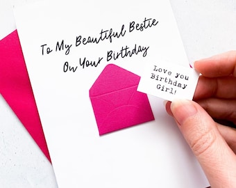 Personalisierte Bestie Geburtstagskarte: Umschlag mit geheimer Nachricht