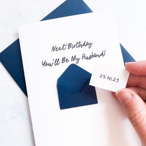 Carte pour le prochain anniversaire, tu seras mon mari, carte pour futur mari, future épouse, futur mari, carte de mariage pour fiancé