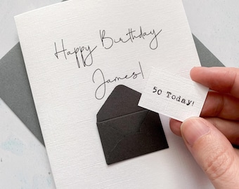 Personalised 50th Birthday Card: Handmade 3D Card for Him