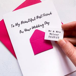 結婚式の日に親友へ送るカード、親友へのウェディングカード、親友へのカード、結婚式の日、お祝いカード