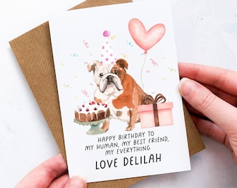 Personalised Bulldog Birthday Card: Pet Lover Keepsake