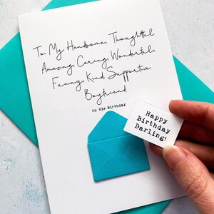 Merveilleuse carte d'anniversaire de petit ami, carte d'anniversaire sentimentale, carte romantique, avec verset, carte d'anniversaire pour petit ami, carte personnalisée