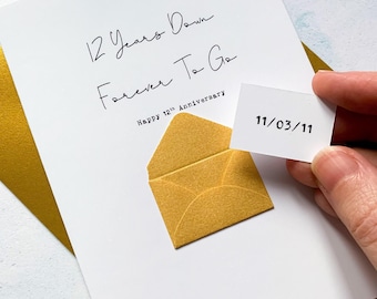 Carte personnalisée 12e anniversaire, 12 ans plus tard, carte d'anniversaire de mari, carte d'anniversaire de petit ami, carte d'anniversaire de femme