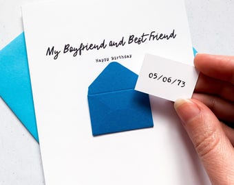 Boyfriend and Best Friend Birthday Card, Boyfriend Birthday Card, Partner Birthday Card, Birthday card for Boyfriend, Personalised Card