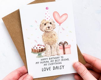 Tarjeta de cumpleaños personalizada de Cockapoo: regalo de un perro