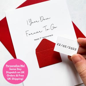 Carte personnalisée 1er anniversaire, 1 an plus tard, Un an, premier anniversaire, Carte de mari, Petit ami, Pour femme, Petite amie, Cadeau papier