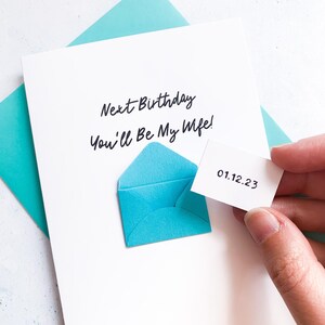 Carte pour le prochain anniversaire, tu seras ma femme, carte pour futur mari, carte pour être épouse, futur mari, carte de mariage pour fiancé