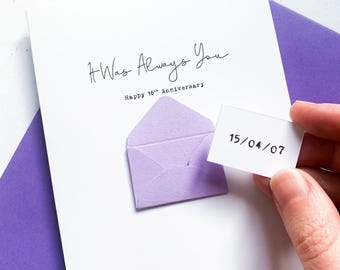 16th Anniversary Card, It Was Always You, Personalised Romantic Gift for Husband Wife, Anniversary Keepsake
