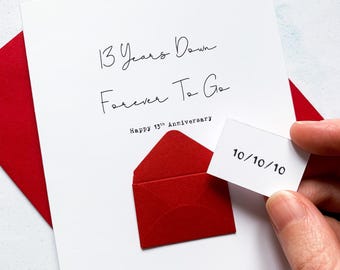 Personalized 13th Anniversary Card: Secret Message Envelope