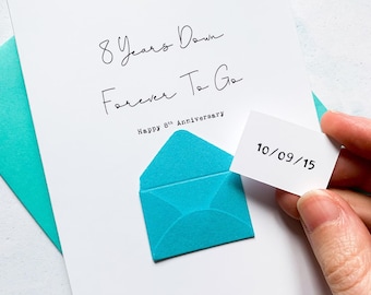 Personalised 8th Anniversary Card: Secret Message Gift For Husband or Wife