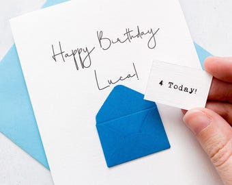 4th Birthday Card, 4 Year Old, Personalised, Any Name, Birthday Card for boy, cute birthday card, handmade card, 3D Card, son Birthday
