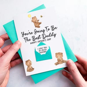 Carte personnalisée pour la fête des pères, Le meilleur papa, Sans surprise, Carte de voeux personnalisée faite main, Joli cadeau souvenir, Futur papa, J'ai hâte