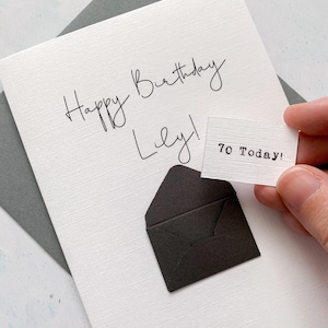 Carte d'anniversaire 70 ans, 70 ans, personnalisée, n'importe quel nom, carte d'anniversaire pour femme, jolie carte d'anniversaire, faite main, carte 3D, anniversaire de femme