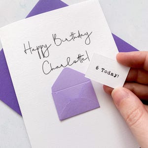 Carte du 6e anniversaire, 6 ans, personnalisée, tous les noms, carte d'anniversaire pour fille, jolie carte d'anniversaire, faite main, carte 3D, anniversaire fille
