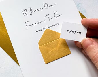 Personalised 12th Anniversary Card: Secret Message for Husband or Wife