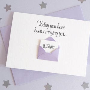 Carte d'anniversaire personnalisée, nombre de jours, nombre de jours que vous avez été, carte pour lui, pour elle, fils, fille, carte de geek, chiffres, cadeau souvenir