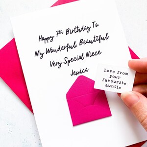 Ma carte d'anniversaire très spéciale nièce, carte d'anniversaire nièce, carte d'anniversaire femme, carte d'anniversaire pour elle, carte personnalisée, pour elle