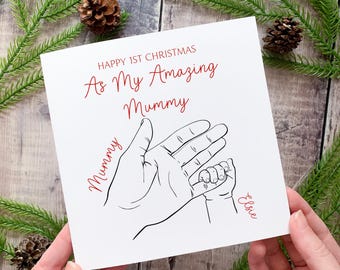 1st Christmas as Mummy Card, Happy First Christmas to My Mummy, Personalised Baby Keepsake Card, Custom Gift For New Mum