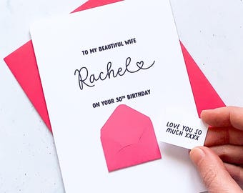 Personalised Birthday Card for Wife: Romantic Handmade Greeting Card