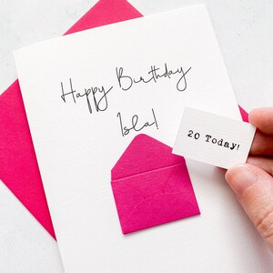 Carte d'anniversaire 20 ans, 20 ans, personnalisée, n'importe quel nom, carte d'anniversaire pour fille, jolie carte d'anniversaire, faite main, carte 3D, anniversaire fille
