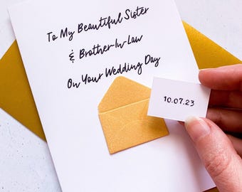Personalised Wedding Day Card for Sister & Brother-in-Law
