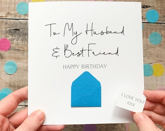 Husband & Best Friend Birthday Card, Husband Birthday Card, Partner Birthday Card, Card for Husband, Personalised Card for Him, Special Age