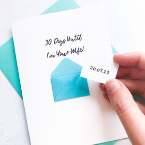 Carte de compte à rebours de mariage d'épouse, carte pour futur mari, carte de fiançailles, carte de futur mari, carte de future épouse, carte de mariage pour fiancée