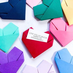 1st Anniversary Card, Origami Heart Photo Card, Personalised Paper Wedding Anniversary, Large Handmade Keepsake Gift, For Wife, Husband