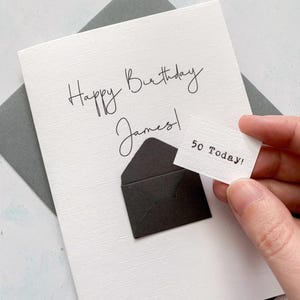 Carte personnalisée du 50e anniversaire, 50 ans, n'importe quel nom, carte d'anniversaire pour homme, jolie carte d'anniversaire, faite main, carte 3D, anniversaire de mari
