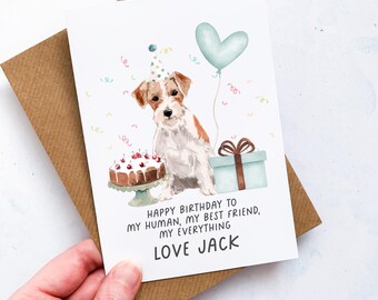Personalised Jack Russell Birthday Card: From the Dog Keepsake