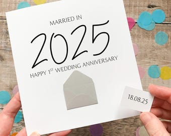Personalised 1st Anniversary Card, Wedding Anniversary Card for Couple, Romantic Gift for them, First Anniversary Gift, Special Couple Card