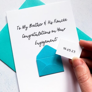 Carte de félicitations À mon frère, carte de fiançailles, félicitations pour vos fiançailles, carte de fiançailles pour frère, cadeau de fiançailles