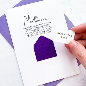 Carte d'anniversaire de mon mari, carte d'anniversaire de mari, pour mari, carte d'anniversaire pour elle, carte de mari personnalisée, carte d'anniversaire sentimentale