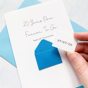 Carte d'anniversaire de 20 ans, 20 ans de moins, carte d'anniversaire de mari, carte d'anniversaire de petit ami, carte d'anniversaire de mariage pour femme, personnalisée, 20 ans