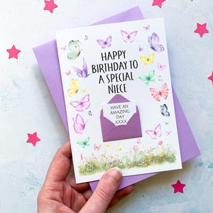 Carte d'anniversaire spéciale nièce, carte d'anniversaire personnalisée, carte d'anniversaire femme, carte d'anniversaire pour elle, pour elle, sentimental, cadeau souvenir