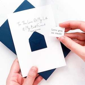 Personalised Husband Birthday Card: Romantic Keepsake Mini Envelope