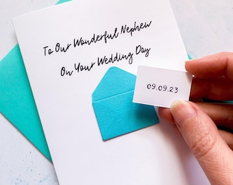 Personalised Wedding Day Card for Nephew: Handmade 3D Envelope