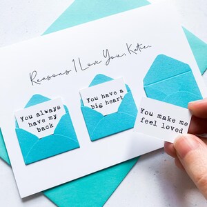 Carte personnalisée de raisons pour lesquelles je t'aime, carte de Saint-Valentin pour mari, carte de Saint-Valentin petit ami, carte de Saint-Valentin pour femme