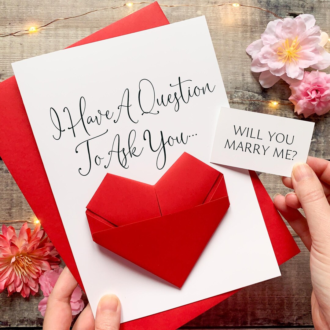Origami Heart Proposal Card: Will You Marry Me Keepsake - Etsy