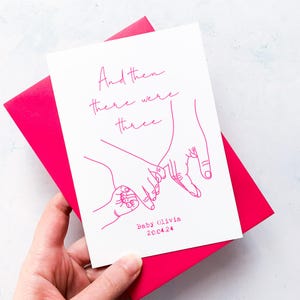 Ensuite, il y avait trois cartes de naissance personnalisées, cadeau pour un nouveau-né, carte de bébé garçon, carte de bébé fille, carte de félicitations